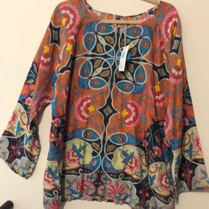 Bright print Johnny Was top